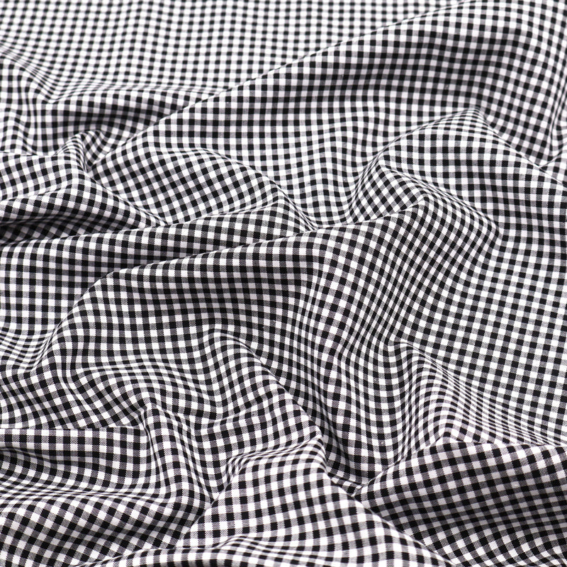 Ada Yarn Dyed 100% Cotton Gingham Check Fabric - Small Black – Lullabee ...