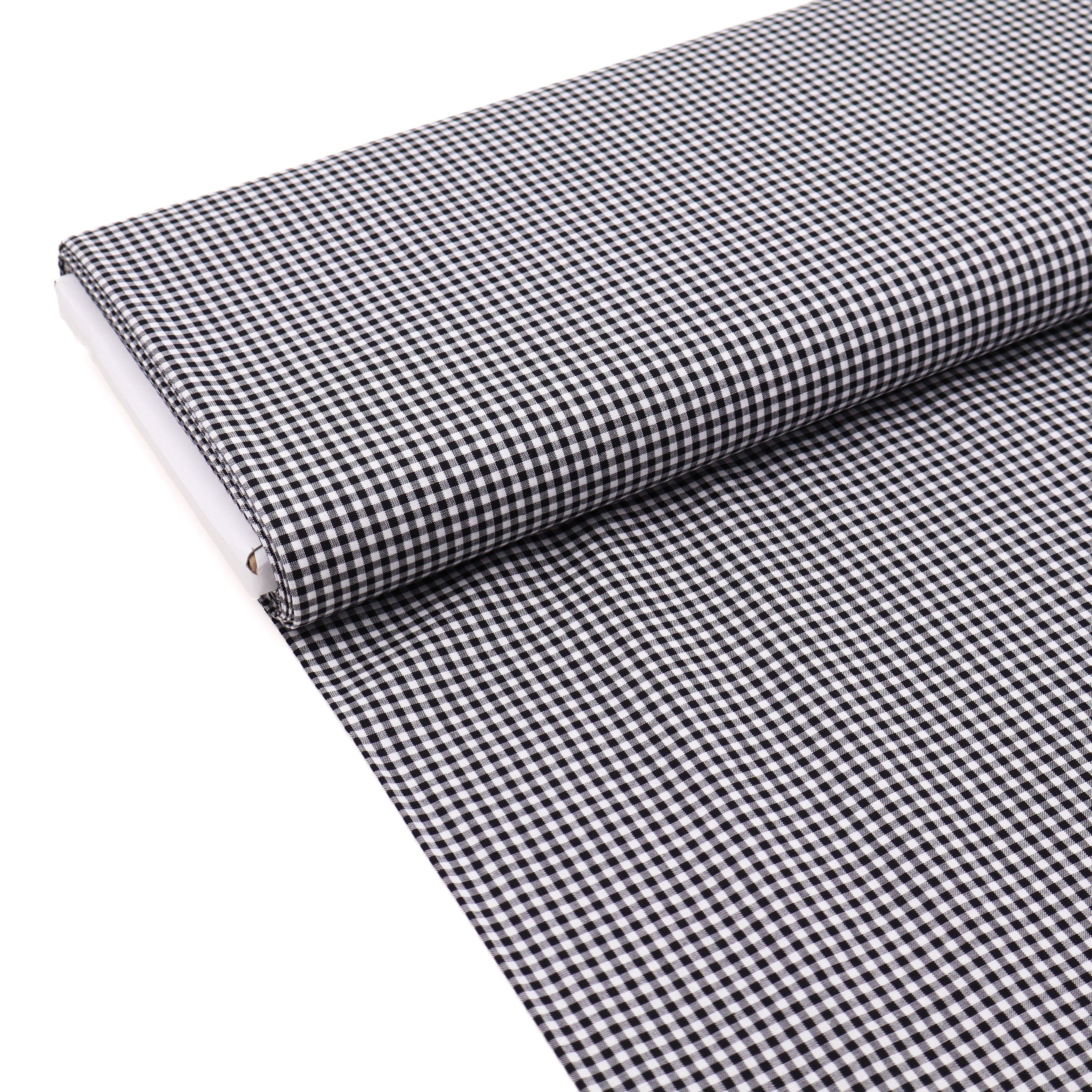 Ada Yarn Dyed 100% Cotton Gingham Check Fabric - Small Black – Lullabee ...