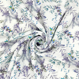 Adelle Printed 100% Cotton Double Gauze Muslin Dressmaking Fabric - Lavender Leaves