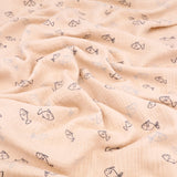 Adelle Printed 100% Cotton Double Gauze Muslin Dressmaking Fabric - Organic Natural Fish