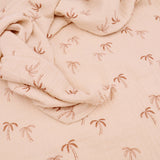 Adelle Printed 100% Cotton Double Gauze Muslin Dressmaking Fabric - Organic Natural Palm Trees