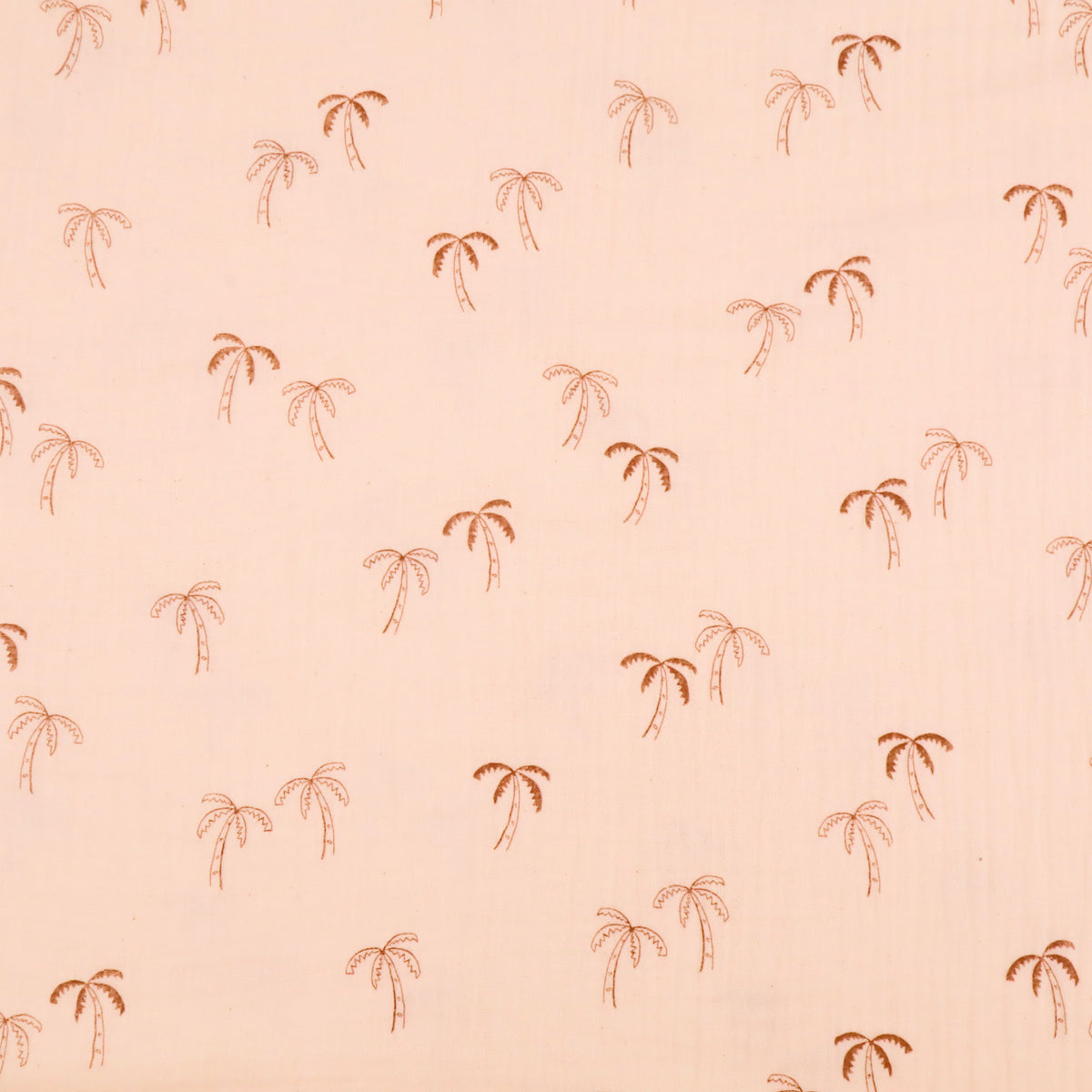 Adelle Printed 100% Cotton Double Gauze Muslin Dressmaking Fabric - Organic Natural Palm Trees