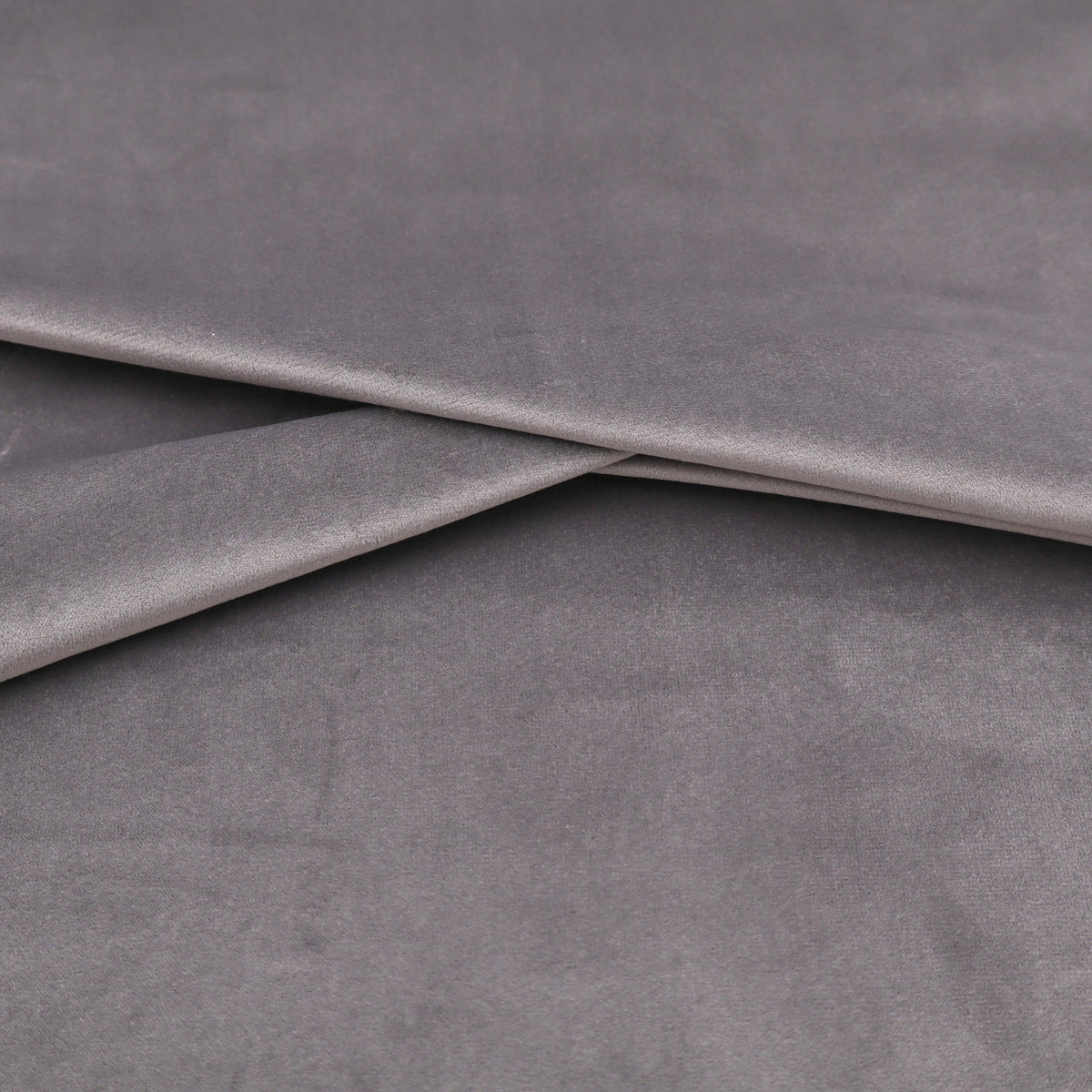 Antalya Plain Velvet Upholstery Plush Furnishing Fabric - Silver Grey