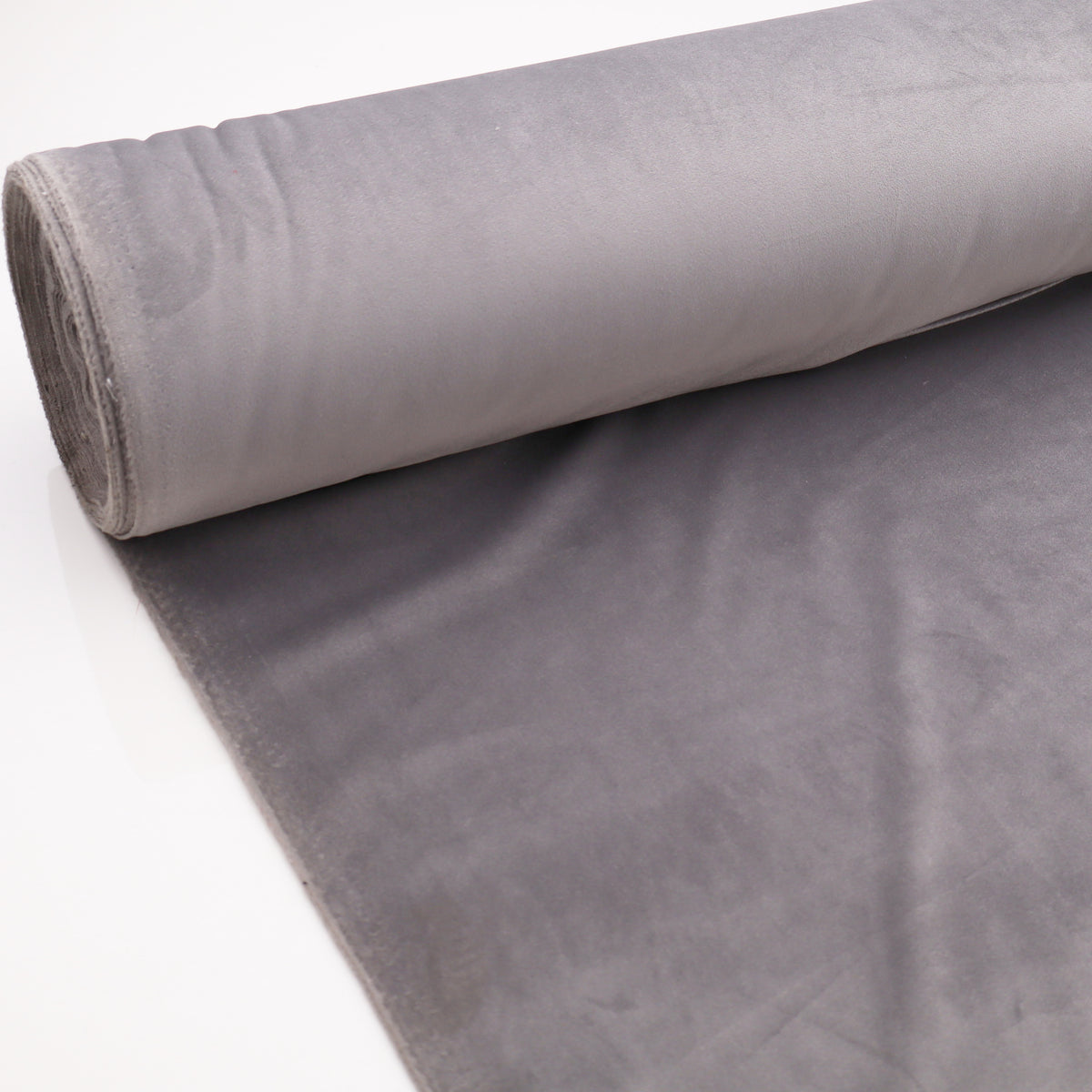Antalya Plain Velvet Upholstery Plush Furnishing Fabric - Silver Grey