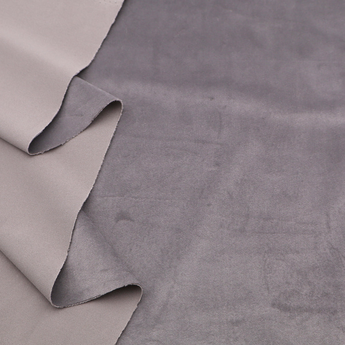Antalya Plain Velvet Upholstery Plush Furnishing Fabric - Silver Grey