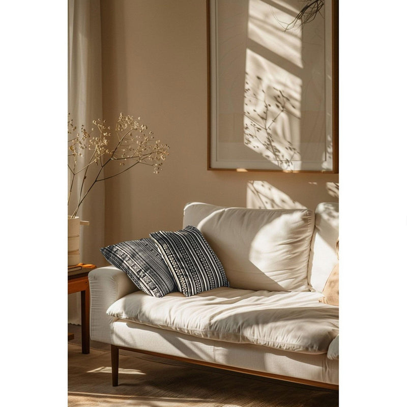 Gobelin Jacquard Thick Durable Tapestry Cushion Upholstery Jacketing Fabric - Aztec Monochrome