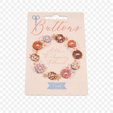 Tilda Creating Memories Fabric Covered Buttons 5 pcs (10 mm) & 5 pcs (12mm) - Autumn
