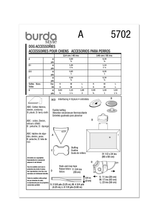 Burda Style Pet Accessories Sewing Pattern Guide B5702