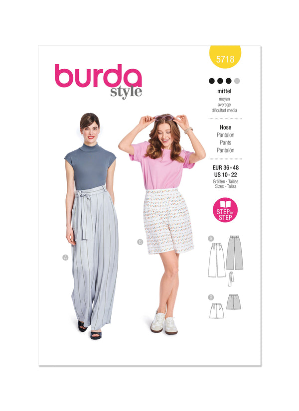 Burda Style Misses' Trousers Sewing Pattern B5718
