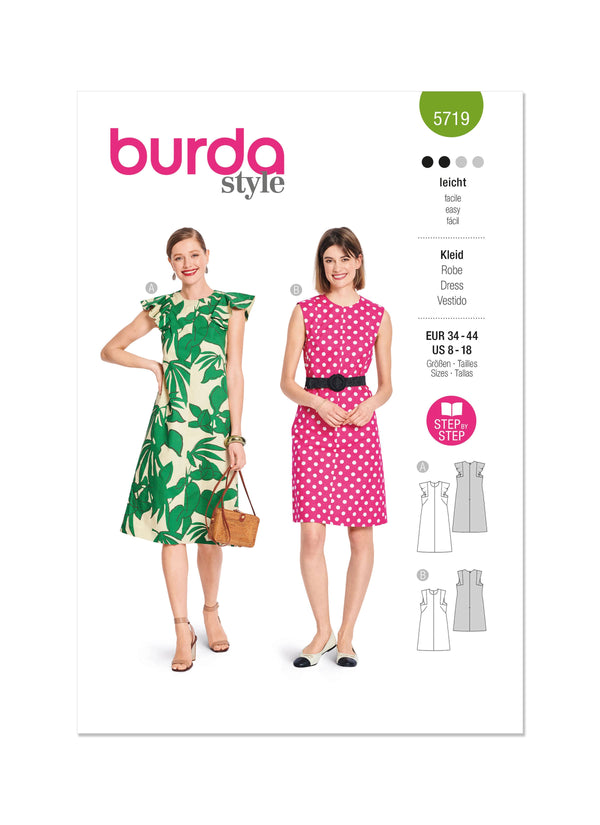 Burda Style Misses' Dress Sewing Pattern for Fashionistas B5719