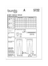 Burda Style Men's Trousers Sewing Pattern for Fashion Enthusiasts B5722