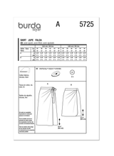 Burda Style Misses' Skirt Sewing Pattern for Fashionistas B5725