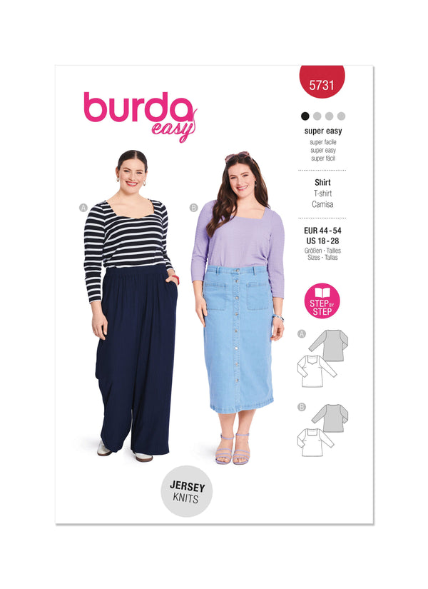 Burda Style Misses' T-Shirt Sewing Pattern B5731