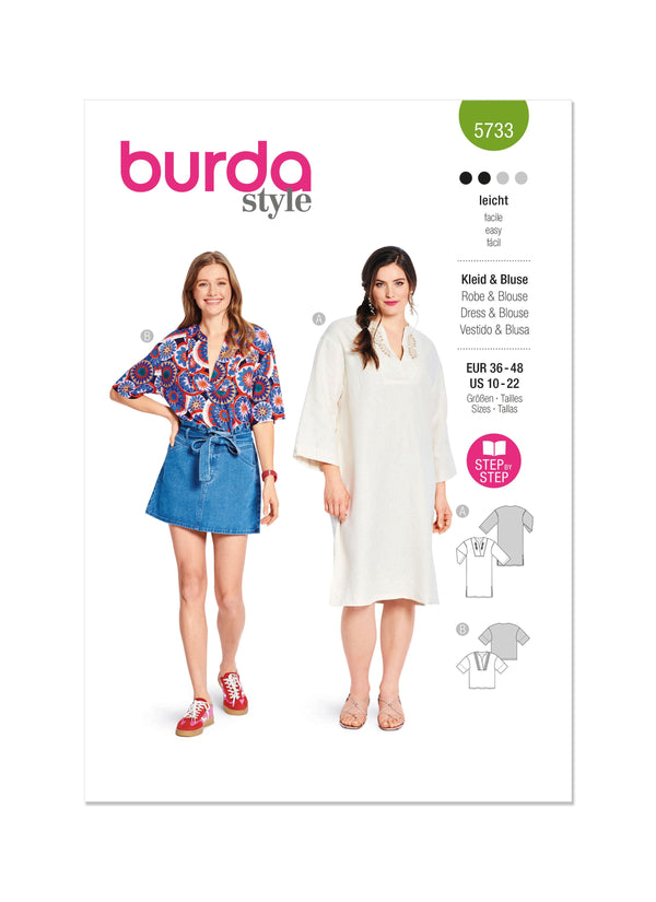 Burda Style Misses' Dress & Blouse Sewing Pattern B5733