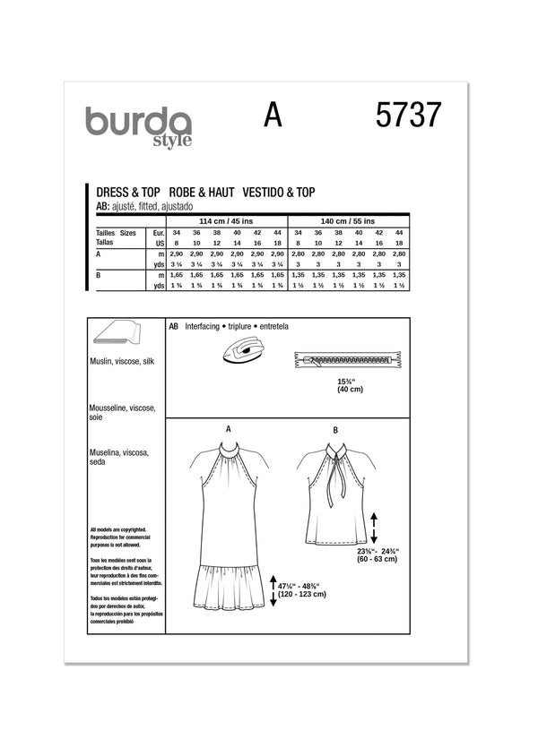 Burda Style Misses' Dress & T-Shirt Sewing Pattern B5737