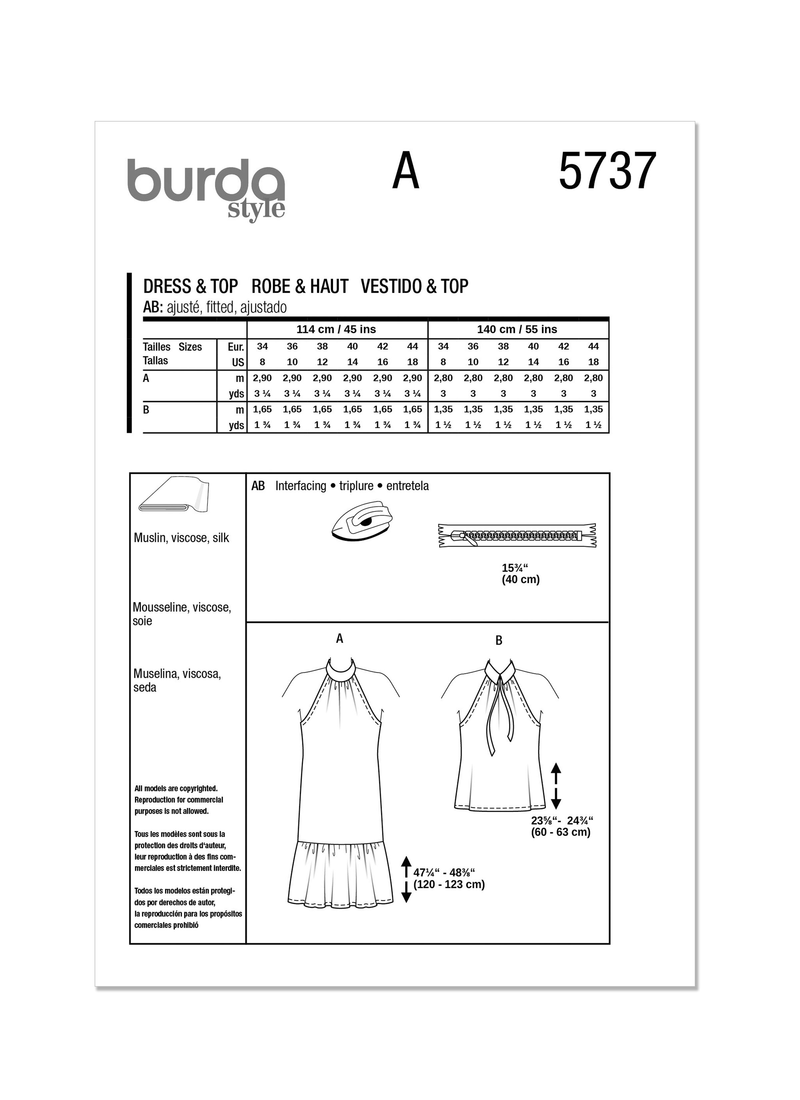 Burda Style Misses' Dress & T-Shirt Sewing Pattern B5737