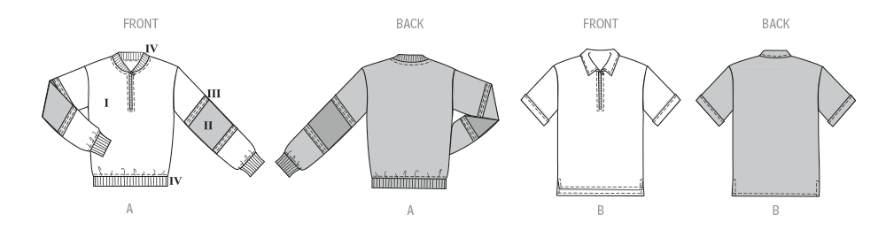 Burda Style Men's Sweatshirt & T-Shirt Sewing Pattern B5744