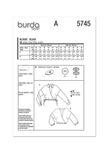 Burda Style Misses' Blouse Sewing Pattern for Fashionistas B5745