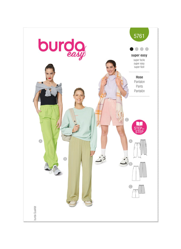 Burda Style Misses' Cargo Trouser Pants Sewing Pattern B5761