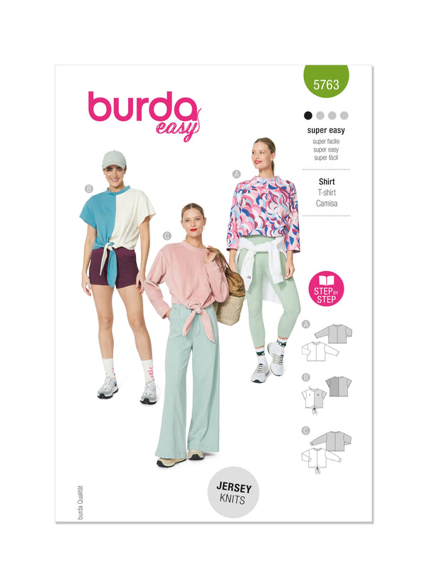 Burda Style Misses' T-Shirts Sewing Pattern for Fashionistas B5763