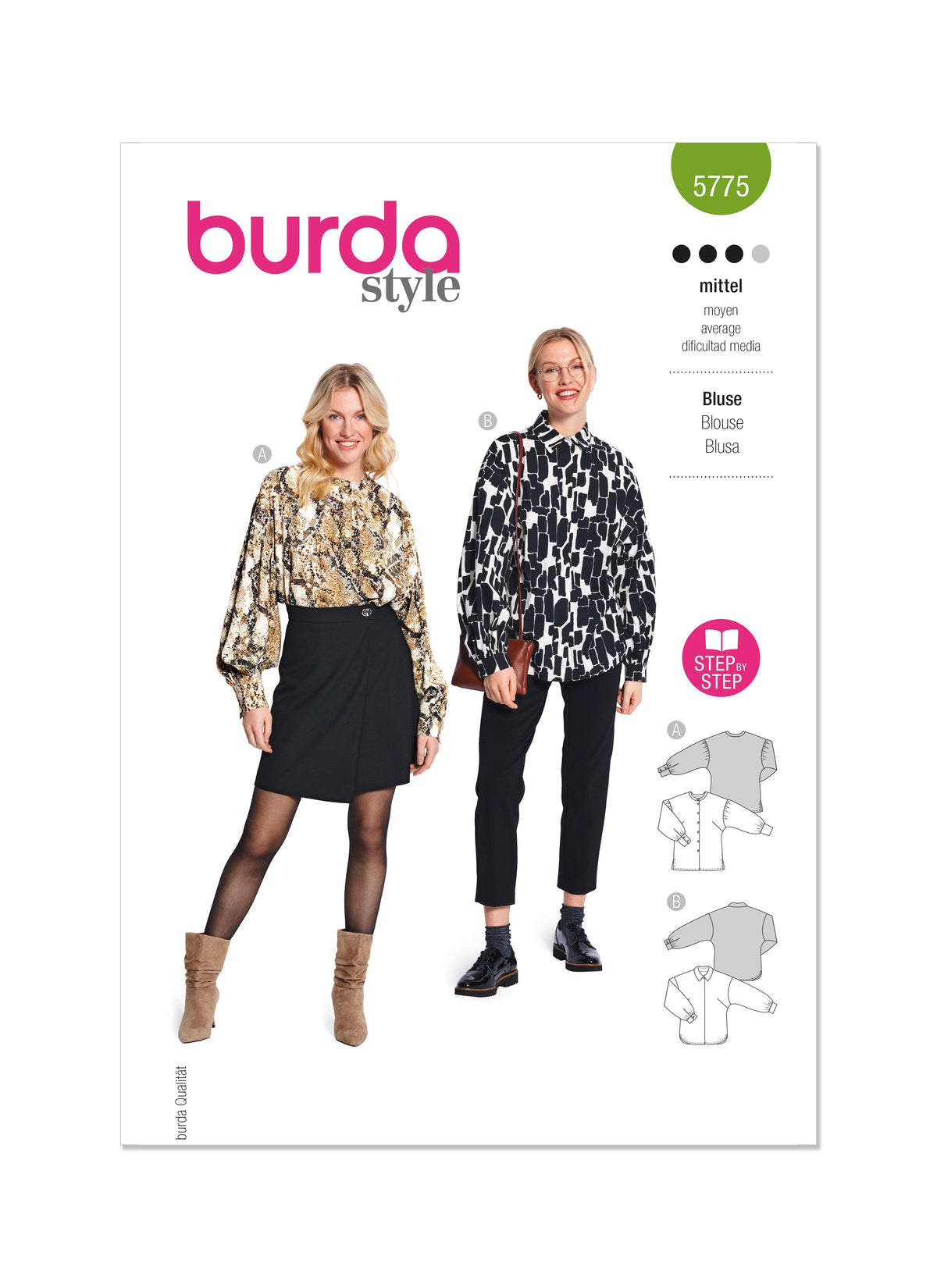 Burda Style Misses' Blouses Sewing Pattern for Fashionistas B5775