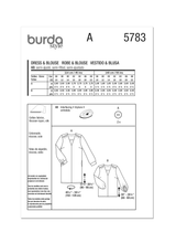 Burda Style Misses' Dress and Blouse Sewing Pattern B5783