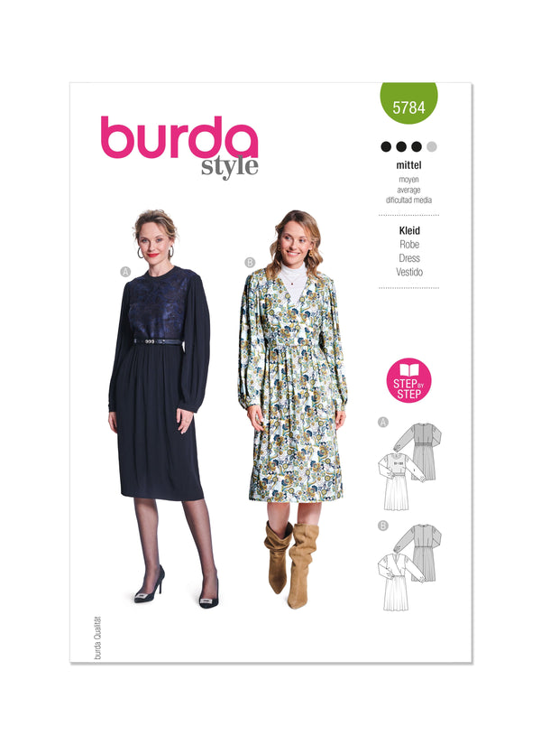 Burda Style Misses' Dress Sewing Pattern for Fashionistas B5784