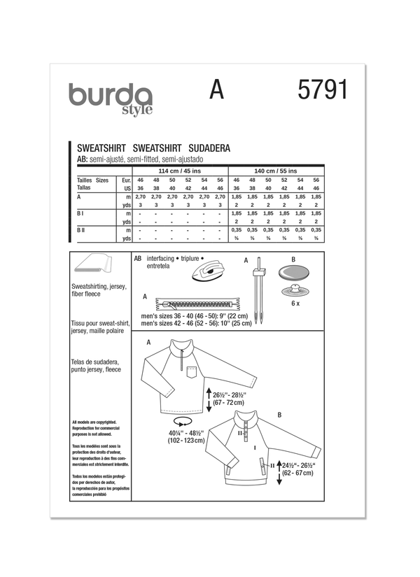 Burda Style Misses' Top Sewing Pattern for Fashionistas B5791