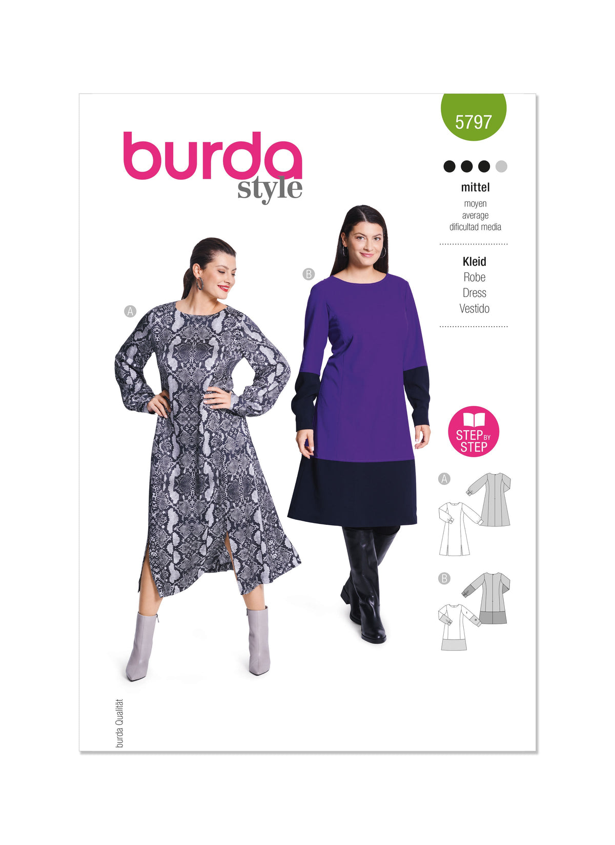 Burda Style Misses' Dress Sewing Pattern for Fashionistas B5797