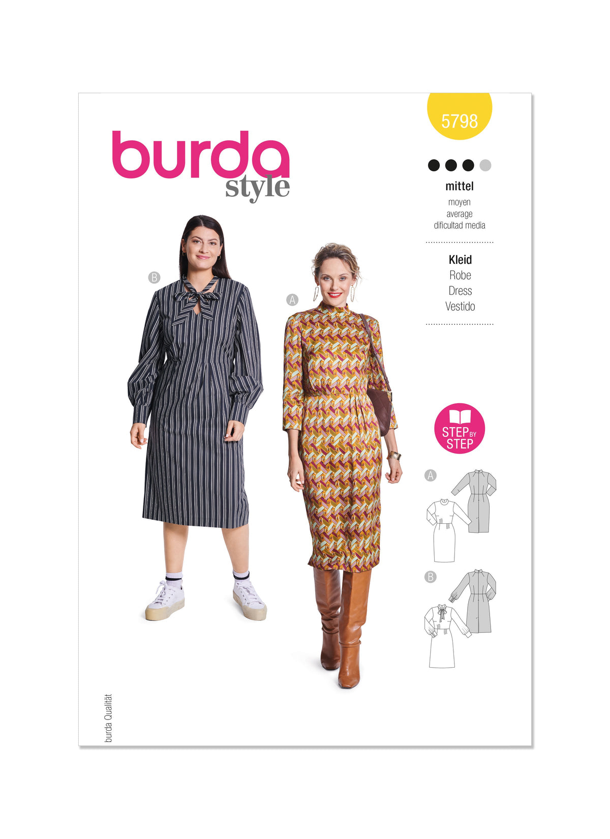 Burda Style Misses' Dress Sewing Pattern for Fashionistas B5798