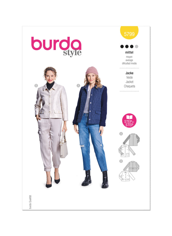 Burda Style Men's Jacket Sewing Pattern for Stylish Tailoring B5799