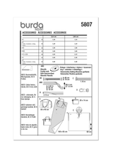 Burda Style Accessories Sewing Pattern for Creative Projects B5807
