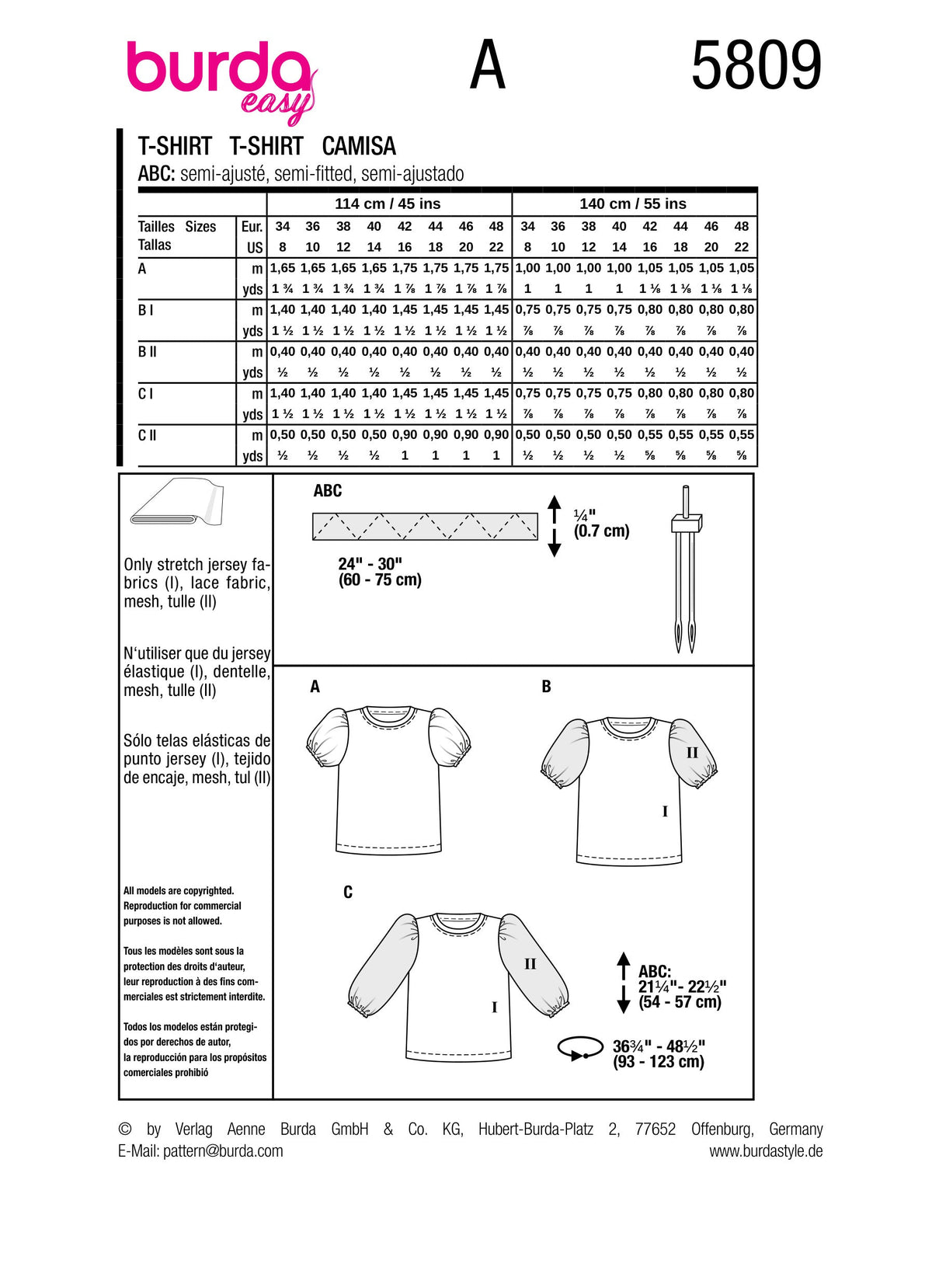 Burda Style Misses' Shirt Sewing Pattern for Fashionistas B5809