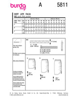 Burda Style Misses' Skirt Sewing Pattern for Fashionistas B5811