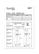 Burda Style Misses' Overall Sewing Pattern for Fashionistas B5817