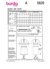 Burda Style Misses' Dress Sewing Pattern for Fashionistas B5820