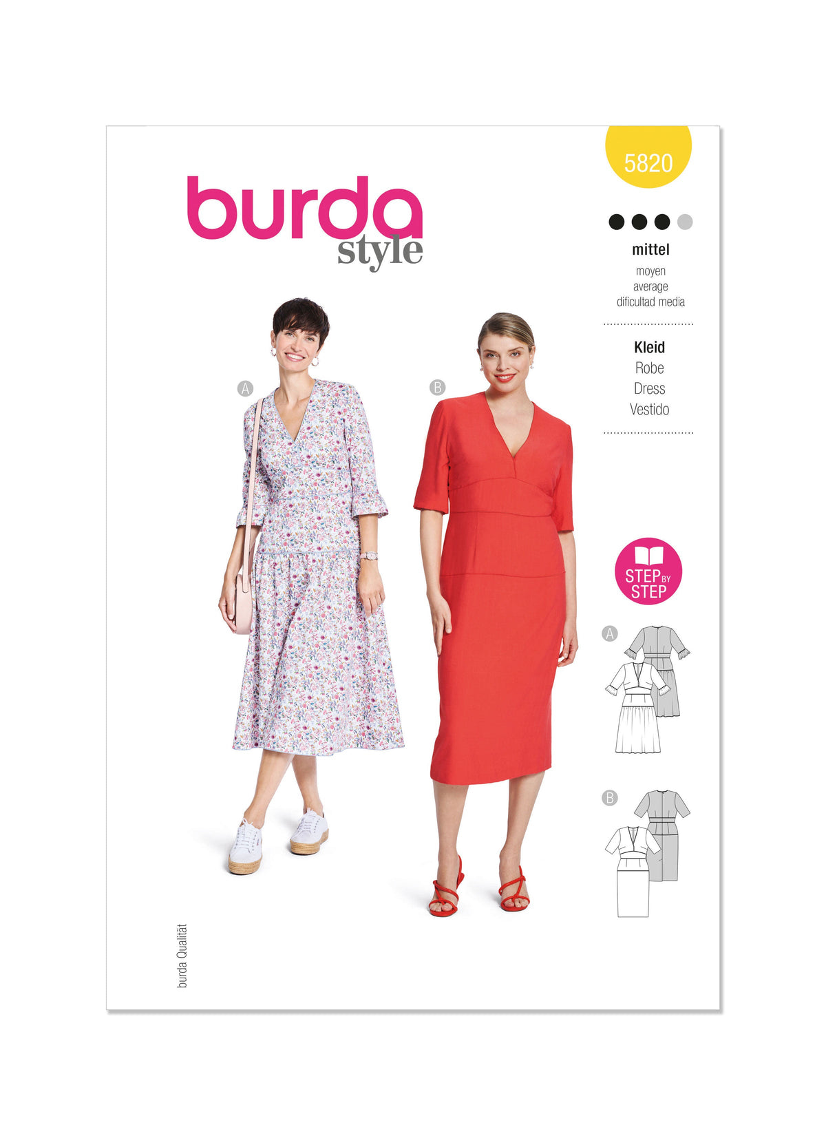 Burda Style Misses' Dress Sewing Pattern for Fashionistas B5820