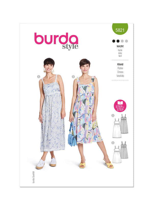 Burda Style Misses' Dress Sewing Pattern for Fashionistas B5821