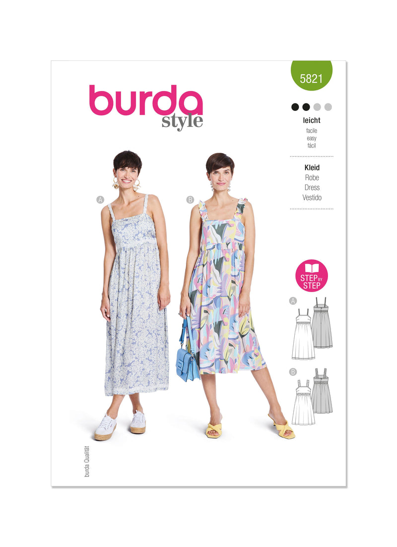 Burda Style Misses' Dress Sewing Pattern for Fashionistas B5821