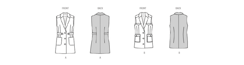 Burda Style Misses' Vest Sewing Pattern for Fashionistas B5827
