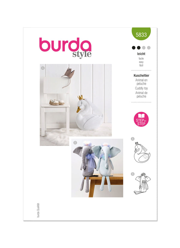 Burda Style Stuffed Animals Sewing Pattern Guide B5833