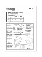 Burda Style Baby Accessories Sewing Pattern for Creative Projects B5834