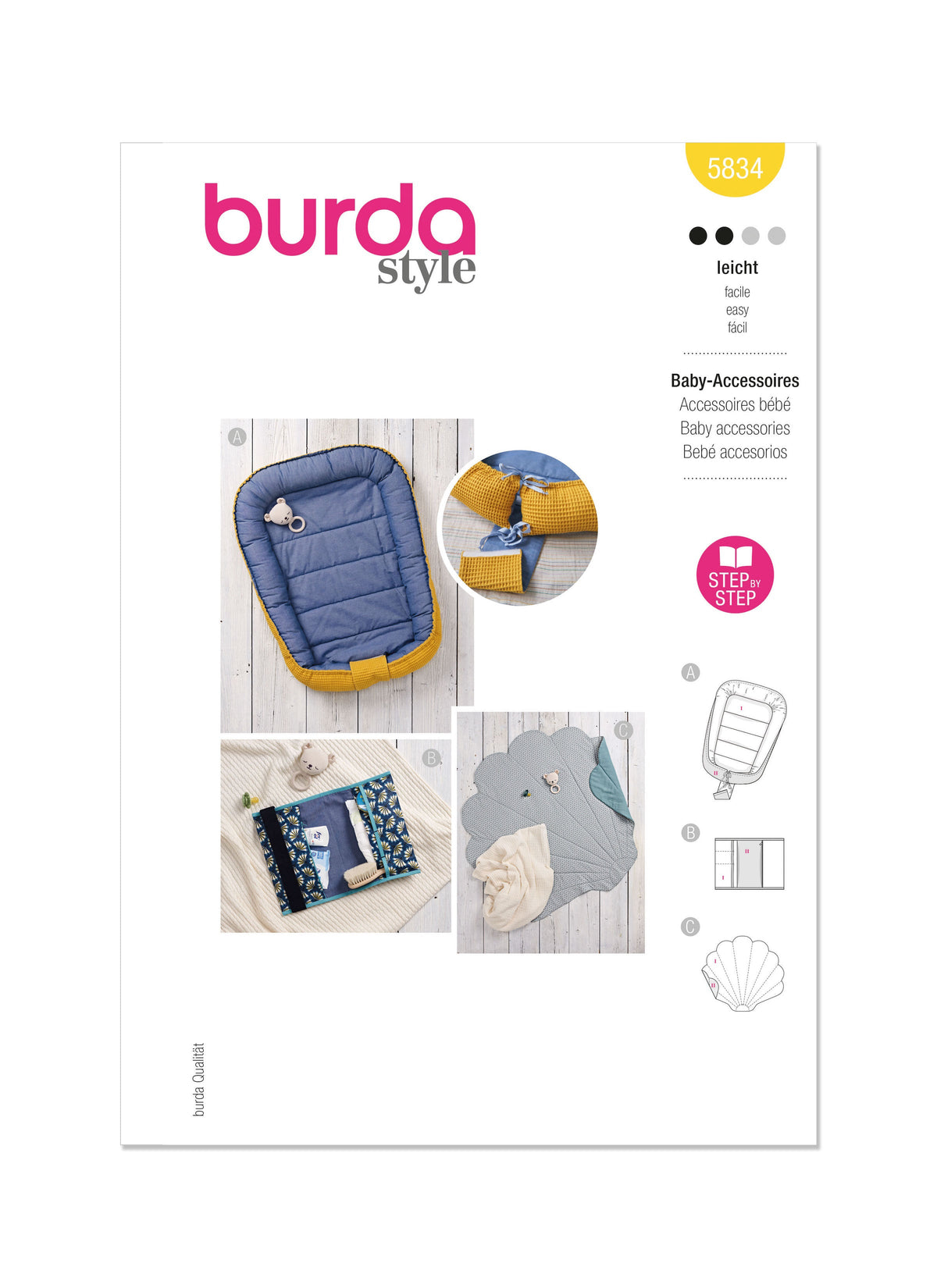 Burda Style Baby Accessories Sewing Pattern for Creative Projects B5834