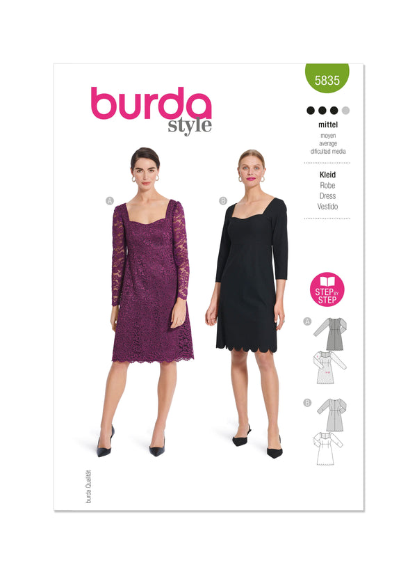 Burda Style Misses' Dress Sewing Pattern for Fashionistas B5835