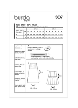 Burda Style Misses' Skirt Sewing Pattern for Fashionistas B5837