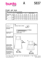 Burda Style Misses' Skirt Sewing Pattern for Fashionistas B5837