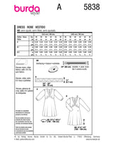 Burda Style Misses' Dress Sewing Pattern for Fashionistas B5838