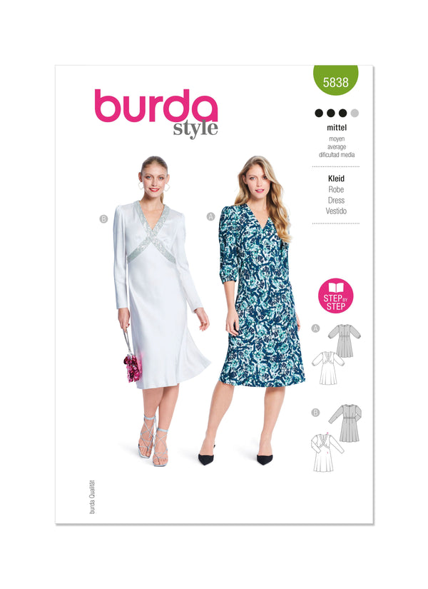 Burda Style Misses' Dress Sewing Pattern for Fashionistas B5838