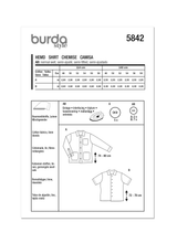 Burda Style Men's Shirt Sewing Pattern for Stylish Tailoring B5842