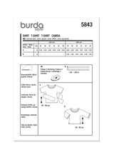 Burda Style Misses' Shirt Sewing Pattern for Fashionistas B5843